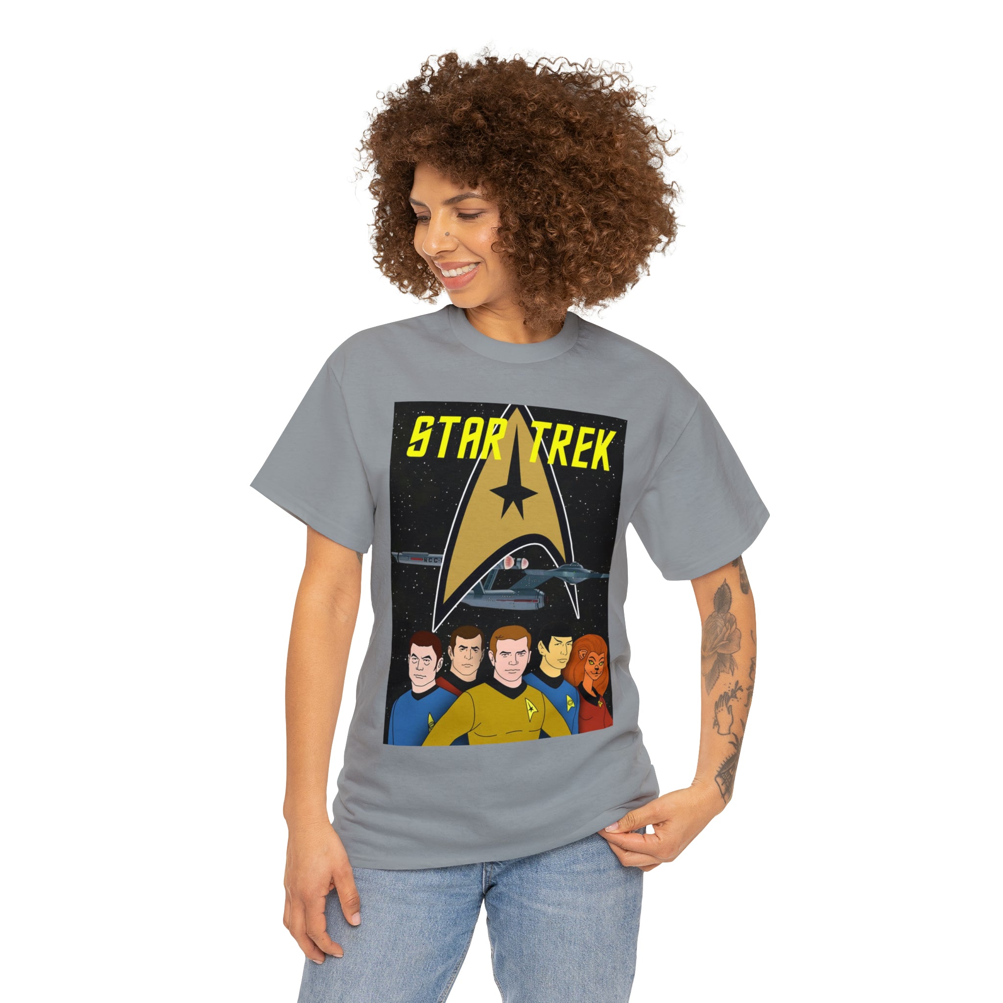 Star Trek Cartoon- Unisex Heavy Cotton T-Shirt - Creations by Chris and Carlos